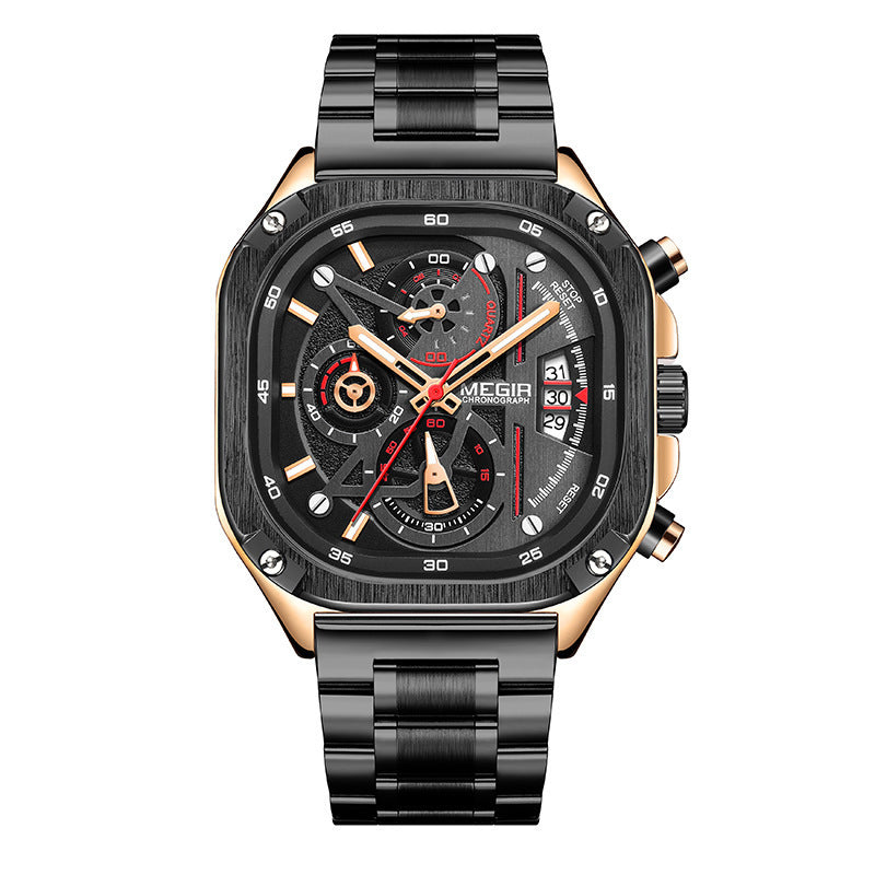 Luminous Multi-Function Steel Watch