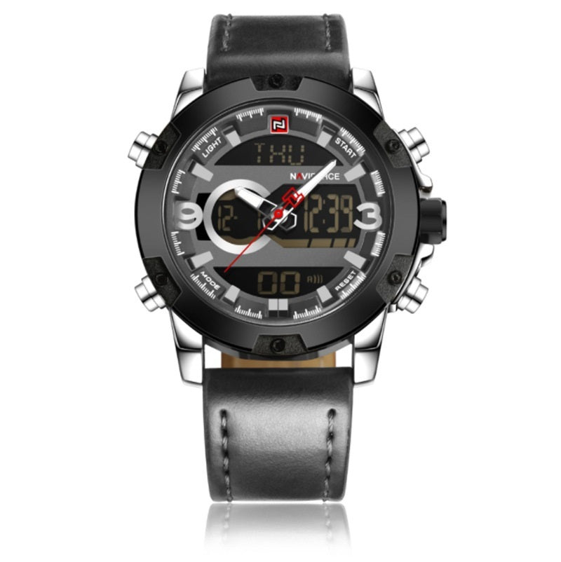 Tactical Leather Digital Watch