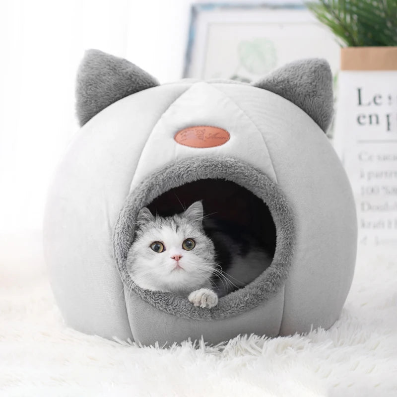 Cozy Winter Cat Cave Bed