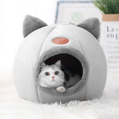 Cozy Winter Cat Cave Bed