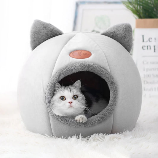 Cozy Winter Cat Cave Bed