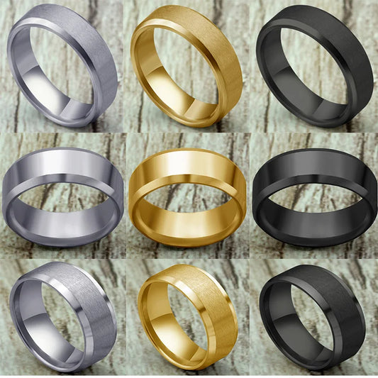 Titanium Steel Black Wedding Ring