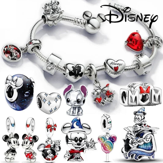 Stitch, Minnie, Mickey Mouse Pandora Bracelet Charms