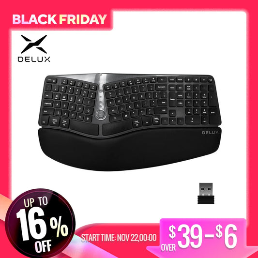 Delux GM901D Wireless Ergonomic Split Keyboard