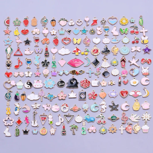 Mixed Enamel Charms - 10-100PCS