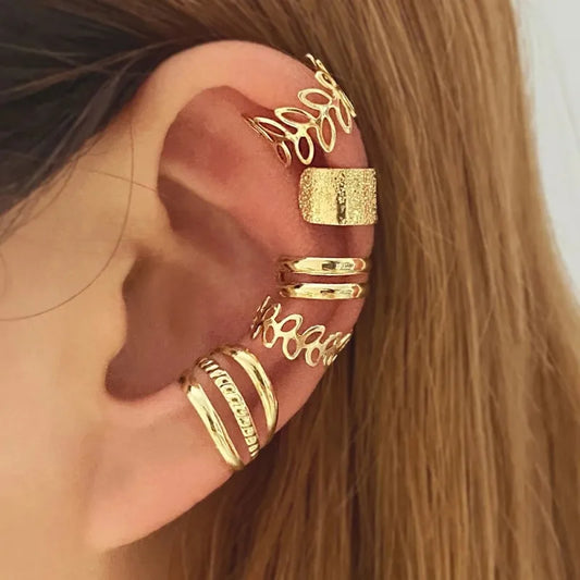 Vintage Gold Leaf Ear Cuffs