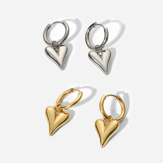 Heart Huggie Hoop Earrings