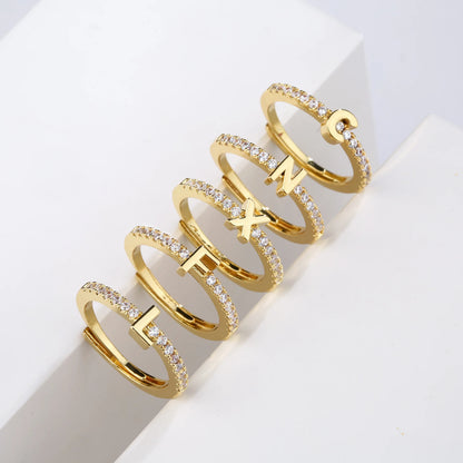 Classic Initials Letter Ring