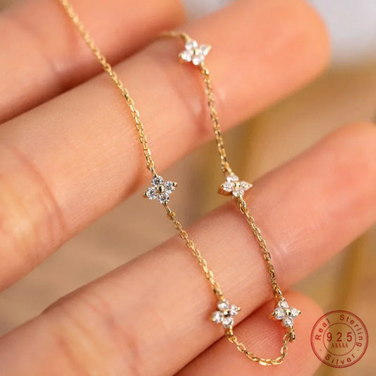 Golden Bloom Zircon Bracelet