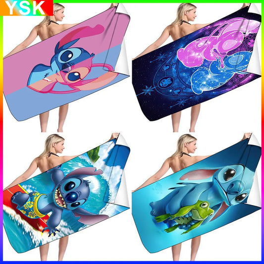 Stitch Cartoon Beach Bath Towel