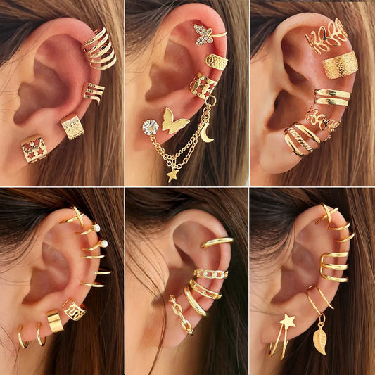 Gold & Silver Leaf Ear Cuffs