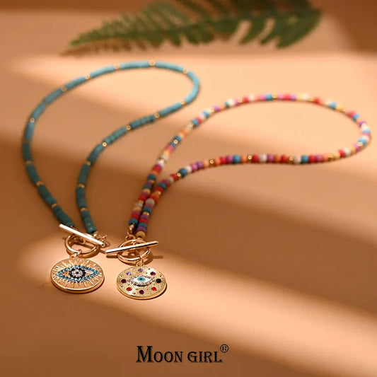 MOON GIRL Colorful Stone Necklace