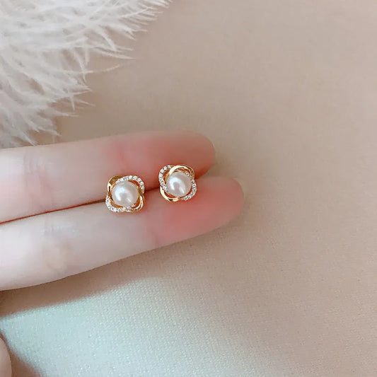 Luxurious Gold &  Zircon Studs