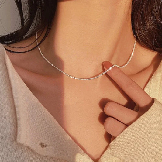 Sparkling Silver Clavicle Choker