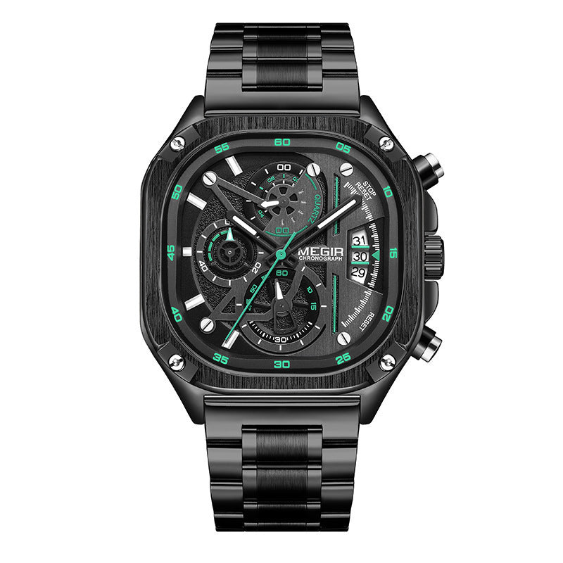 Luminous Multi-Function Steel Watch